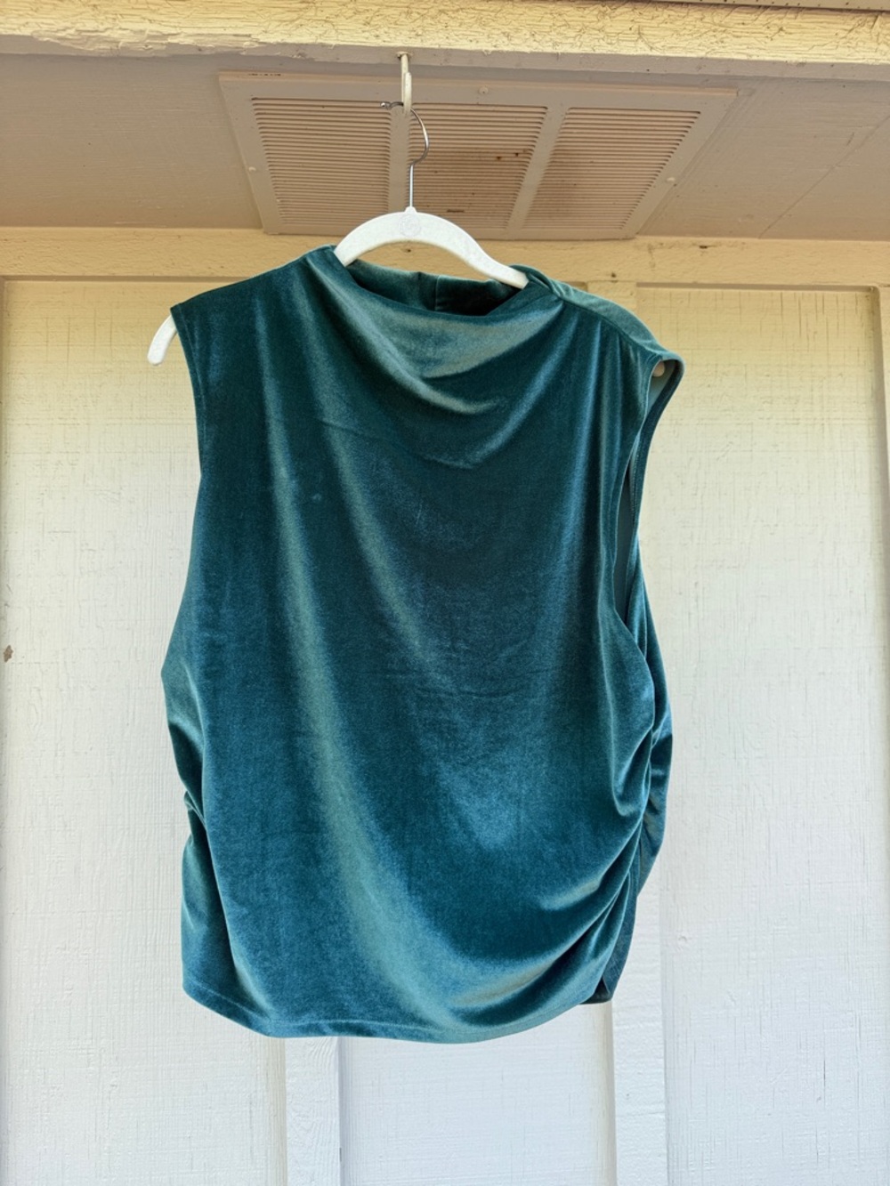 a new day Teal Sleeveless Velvet Mock Neck Tank